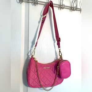 Steve Madden Pink Quilted Shoulder Bag with Chain